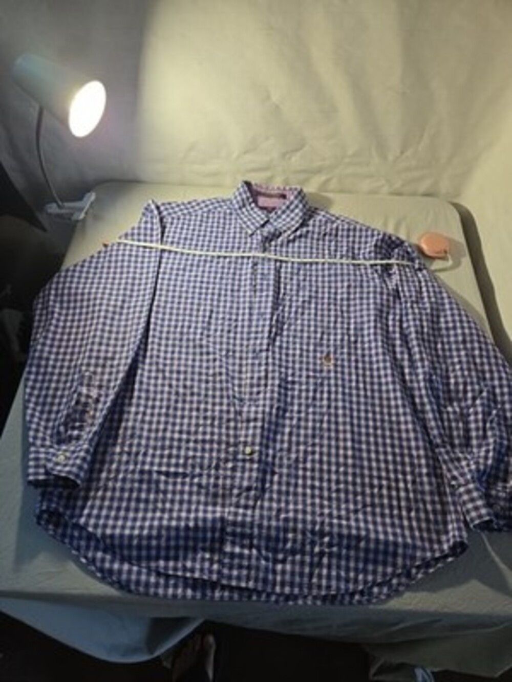 Tommy Hilfiger Long Sleeve Shirt Button Down Blue/Purple Checkered Size Large